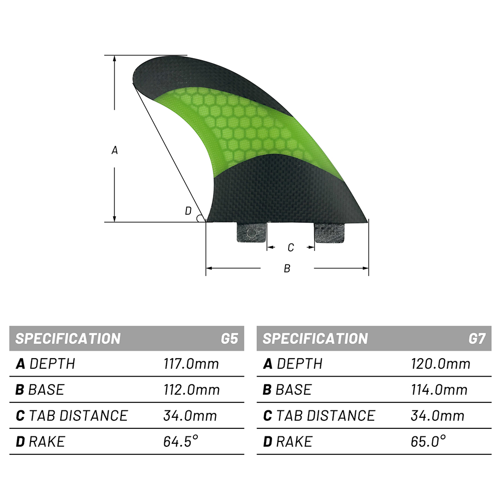 Swim Fins - UPSURF FCS G5/G7 Quillas двойные язычки/одиночные