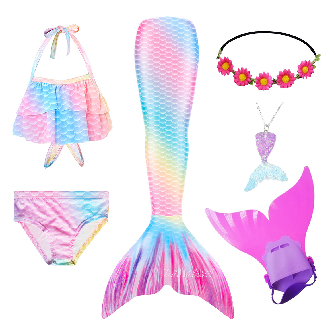 6 шт./компл. Ариэль для девоче – обзор и цена Swim Fins