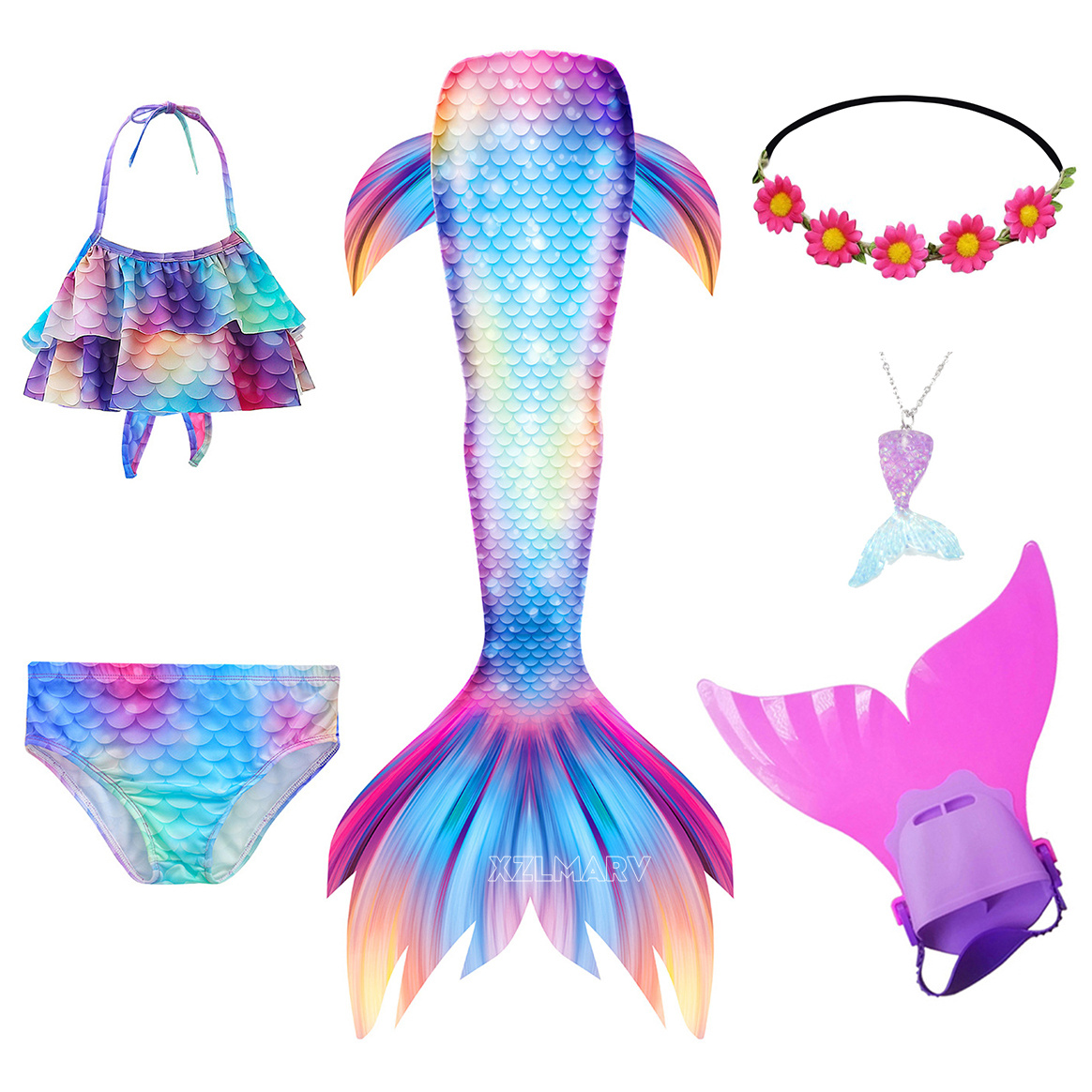 6 шт./компл. Ариэль для девоче – обзор и цена Swim Fins